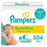 Pampers Sensitive Wipes, 7 pack, 504 count