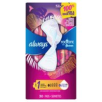 always Radiant Light Clean Scent Regular Pads, Size 1, 30 count, 30 Each