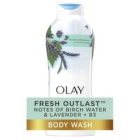 Olay Fresh Outlast Body Wash, Notes Of Birch Water & Lavender, 22 fl oz