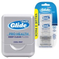 Oral-B Glide Pro-Health Cool Mint Deep Clean Floss Value Pack, 3 count