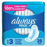 Always Maxi Extra Long Super Flexi-Wings Pads, Size 3, 26 count