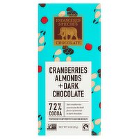 Endangered Species Chocolate Cranberries Almonds + Dark Chocolate, 3 oz