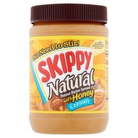 Skippy Natural Creamy Peanut Butter Spread with Honey, 26.5 oz, 26.5 Ounce