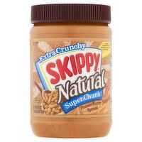 Skippy Natural Super Chunk Extra Crunchy Peanut Butter Spread, 26.5 oz, 26.5 Ounce