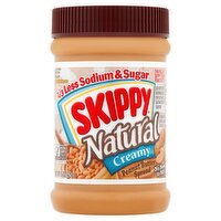 Skippy Natural Creamy Peanut Butter Spread, 15 oz