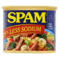 Spam Less Sodium Canned Cooked Meat, 12 oz, 340 Gram