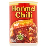 Hormel Chili Hot No Beans, 15 oz, 15 Ounce