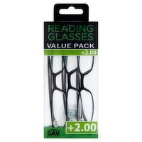 SAV Eyewear +2.00 Reading Glasses Value Pack, 3 count