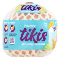 Frieda's Tikis Drinking Coconut