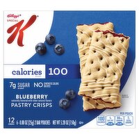 Kellogg's Special K Blueberry Pastry Crisps Bar, 0.88 oz, 6 count, 5.28 Ounce