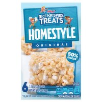 Kellogg's Rice Krispies Treats Homestyle Original Crispy Marshmallow Squares, 1.16 oz, 6 count, 6.98 Ounce