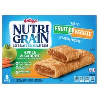 Kellogg's Nutri-Grain Apple & Carrot Soft Baked Breakfast Bars, 1.2 oz, 8 count, 9.8 Ounce