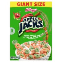 Kellogg's Apple Jacks Sweetened Cereal with Apple & Cinnamon Giant Size, 23 oz, 23 Ounce