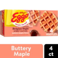 Kellogg's Eggo Buttery Maple Flavor Belgian-Style Street Waffles, 4 count, 7.76 oz