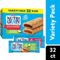 Kellogg's Nutri-Grain Soft Baked Breakfast Bars Variety Pack, 1.3 oz, 32 count