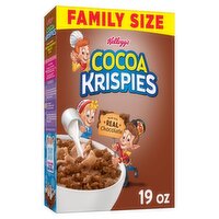 Kellogg's Cocoa Krispies Chocolatey, Sweetened Rice Cereal Family Size, 19 oz