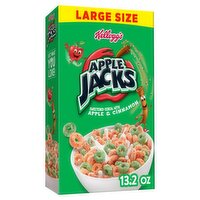 Kellogg's Apple Jacks Sweetened Cereal with Apple & Cinnamon Large Size, 13.2 oz