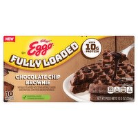 Kellogg's Eggo Fully Loaded Chocolate Chip Brownie Waffles, 10 count, 12.3 oz, 12.3 Ounce