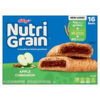 Kellogg's Nutri-Grain Apple Cinnamon Soft Baked Breakfast Bars Value Pack, 1.3 oz, 16 count