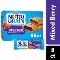 Kellogg's Nutri-Grain Mixed Berry Soft Baked Breakfast Bars, 1.3 oz, 8 count