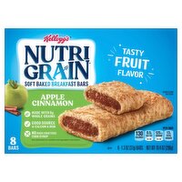 Kellogg's Nutri-Grain Apple Cinnamon Soft Baked Breakfast Bars, 1.3 oz, 8 count