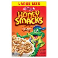 Kellogg's Honey Smacks Sweetened Puffed Wheat Cereal Large Size, 15.3 oz, 15.3 Ounce