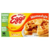 Kellogg's Eggo Homestyle Waffles, 10 count, 12.3 oz, 12.3 Ounce