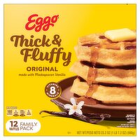 Kellogg's Eggo Thick & Fluffy Original Waffles Family Pack, 12 count, 23.2 oz