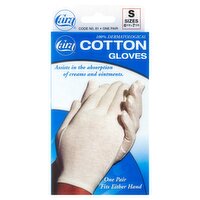 Cara Cotton Gloves, S 6 1/2-7 1/2, one pair