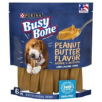 Purina Busy Bone Peanut Butter Flavor Dog Chew Treats, Small/Med, 6 count, 21 oz