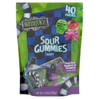 Beetlejuice Green Apple, Raspberry and Strawberry! Sour Gummies Candy, 40 count, 8.78 oz