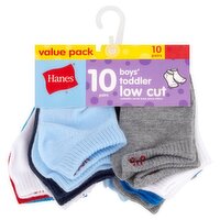 Hanes Boy's Toddler Low Cut Socks, 6-12 Months, 10 each
