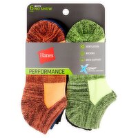 Hanes X-Temp Performance Boys' No Show Socks, Medium, Shoe Size 9-2.5, 6 pairs