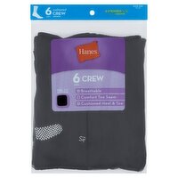 Hanes Cushioned Crew Socks, Shoe Size 8-12, 6 pair