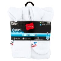Hanes X-Temp Cushioned Socks, Shoe Size 6-12, 12 pair