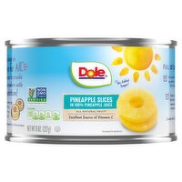 Dole Pineapple Slices in 100% Pineapple Juice, 8 oz, 8 Ounce