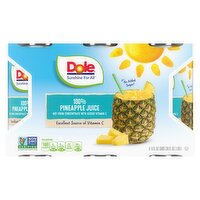 Dole 100% Pineapple Juice, 6 fl oz, 6 count