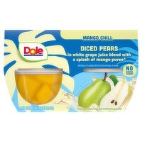 Dole Mango Chill Diced Pears, 4 oz, 4 count