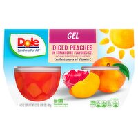 Dole Peaches in Strawberry Gel, 4.3 oz, 4 count