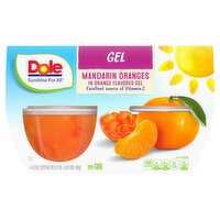 Dole Gel Mandarin Oranges in Orange Flavored Gel, 4.3 oz, 4 count, 17.2 Ounce