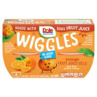 Dole Wiggles Orange Fruit Juice Gels, 4.3 oz, 4 count, 17.2 Ounce