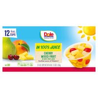 Dole Cherry Mixed Fruit in 100% Fruit Juice, 4 oz, 12 count, 48 Ounce