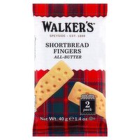 Walker's Fingers Shortbread, 2 count, 1.4 oz