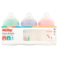 Nûby Infant Bottles with Breast-Size Nipple, 0+ m