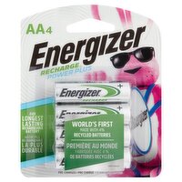 Energizer Recharge AA Power Plus Pre-Charged 1,2V NiMH Batteries, 4 count