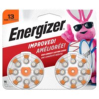 Energizer Hearing Aid Batteries Size 13, Orange Tab, 16 Pack