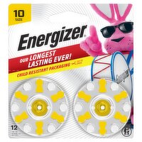 Energizer 1.45V Zinc Air Hearing Aid Batteries, Size 10, 12 count