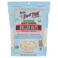 Bob's Red Mill Organic Quick Cooking Rolled Oats, 16 oz, 16 Ounce