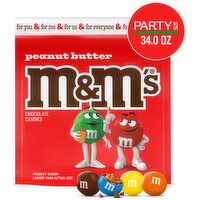 M&M'S Peanut Butter Chocolate Candies Party Size, 34.0 oz