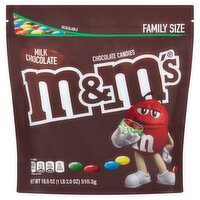 M&M's Milk Chocolate Candies Family Size, 18.0 oz